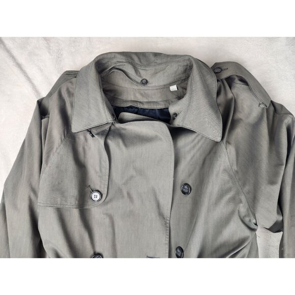 Men’s London Fog Double Breasted Trench-Coat 42 Reg Gray w Zip Out Lining - Picture 2 of 16